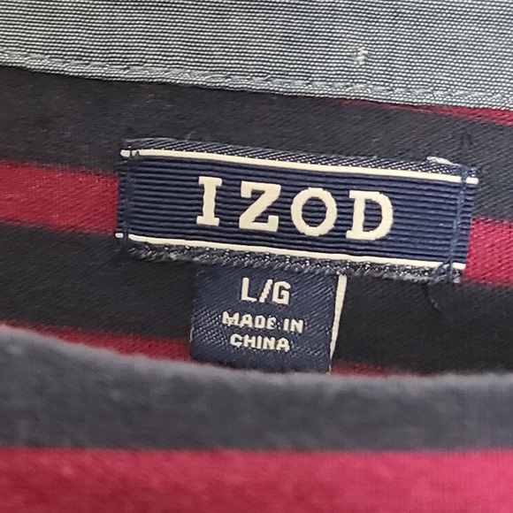 Izod Fuchsia and Blue Striped Pullover Top - Picture 6 of 8